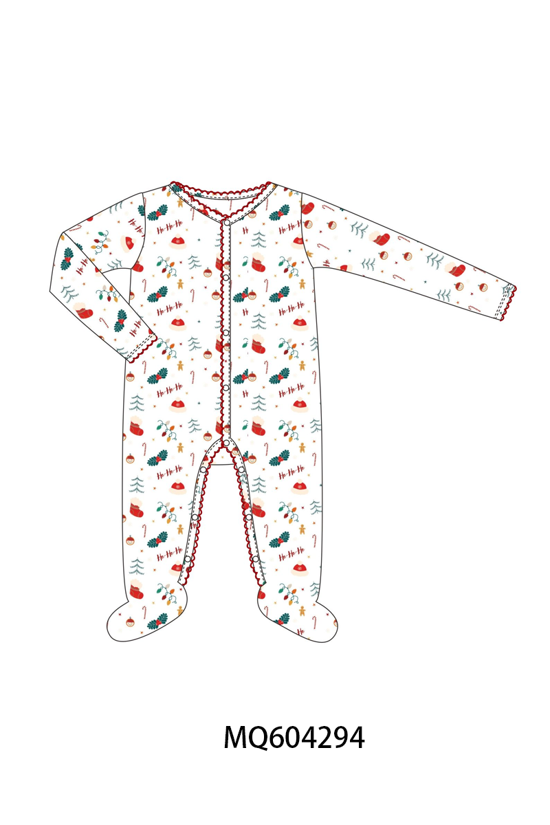 PO89 Red christmas holly print bamboo collection - closing 5/4 - ETA late october