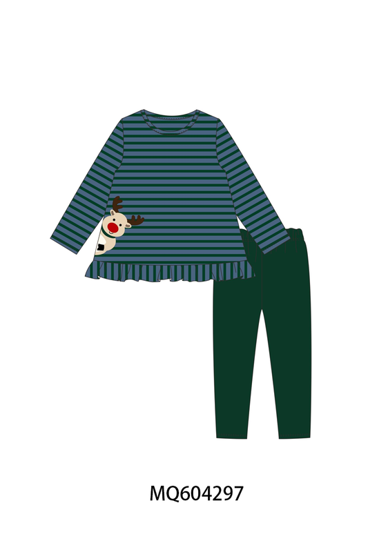 PO89 Forest stripe reindeer applique collection - closing 5/4 - ETA late october