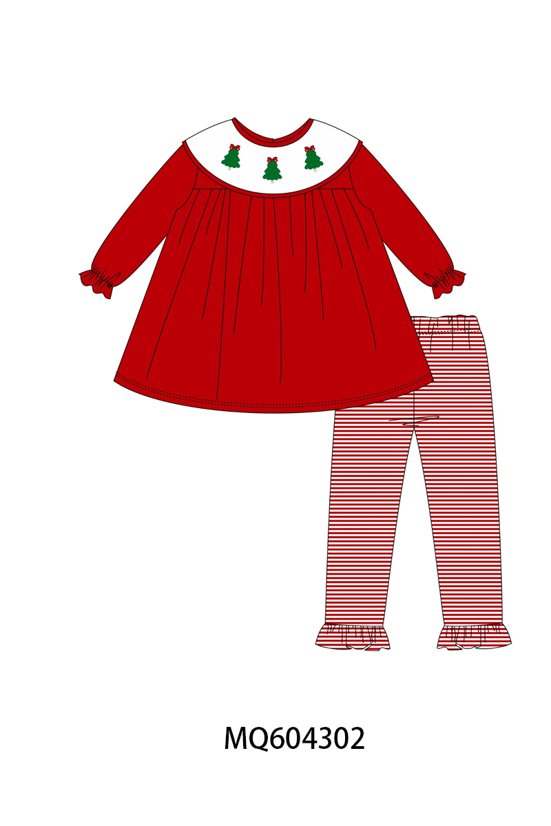 PO89 Red christmas tree embroidery corduroy collection - closing 5/4 - ETA late october