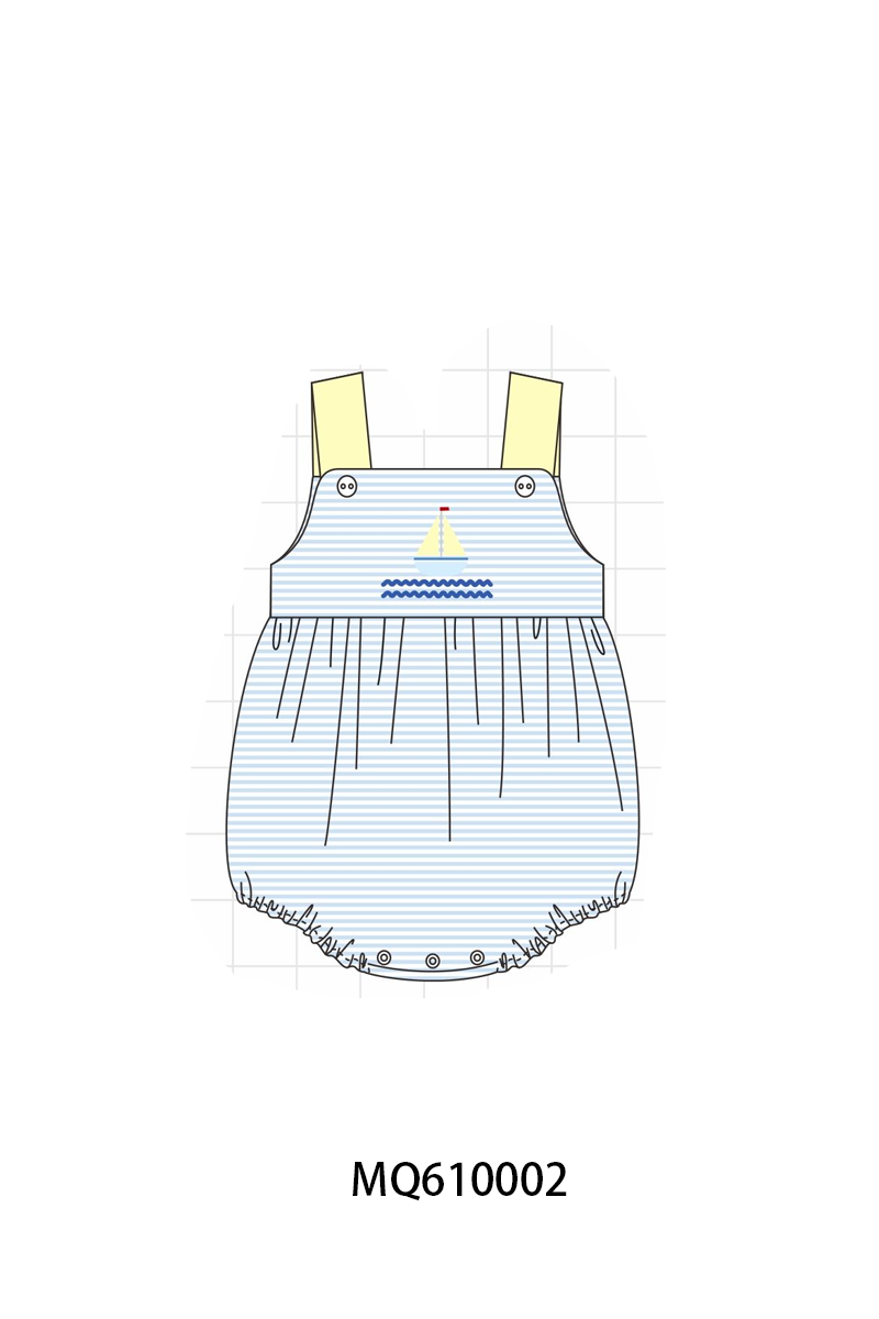 PO109 Blue stripe sailboat embroidery collection -closing 11/2- ETA May