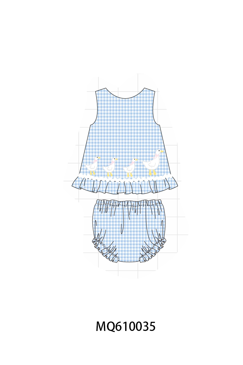 PO109 Blue goose applique gingham collection -closing 11/2- ETA May