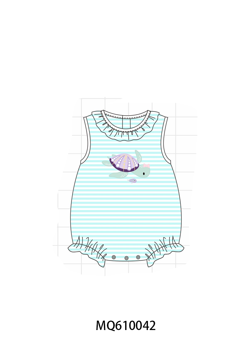 PO109 Blue stripe turtle appliuqe collection -closing 11/2- ETA May