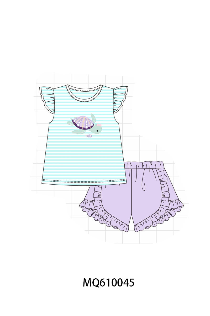 PO109 Blue stripe turtle appliuqe collection -closing 11/2- ETA May