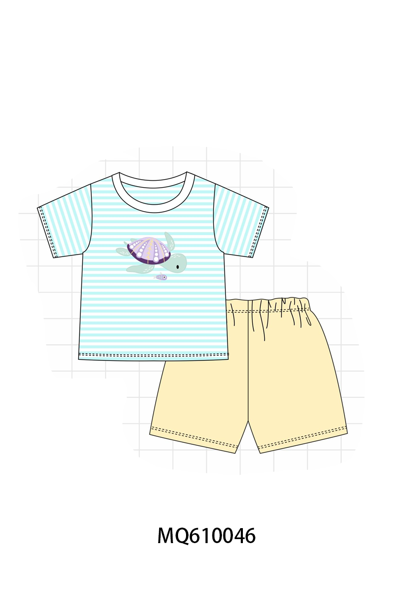 PO109 Blue stripe turtle appliuqe collection -closing 11/2- ETA May