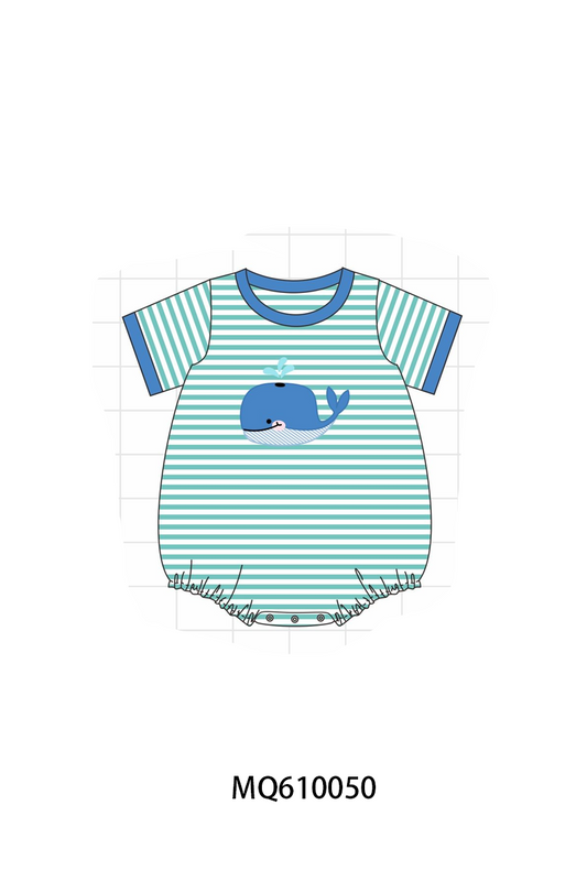 PO109 Purple&blue whale embroidery stripe collection -closing 11/2- ETA May