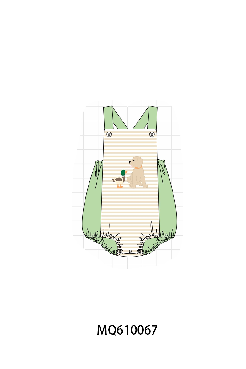PO109 Green mallard puppy embroidery stripe collection -closing 11/2- ETA May
