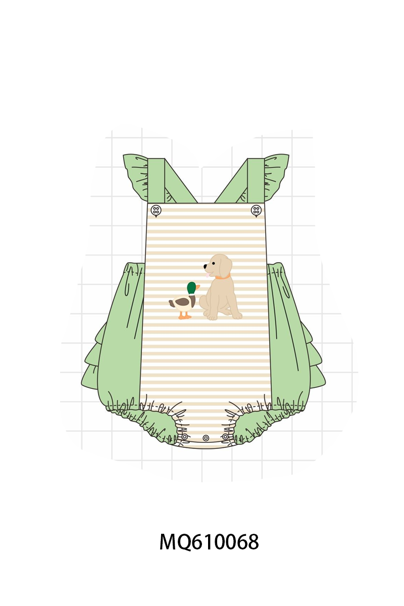 PO109 Green mallard puppy embroidery stripe collection -closing 11/2- ETA May