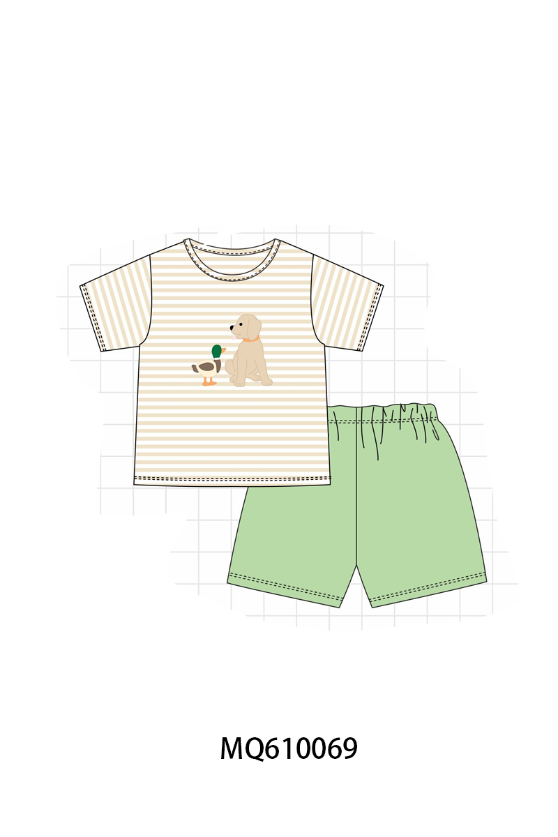 PO109 Green mallard puppy embroidery stripe collection -closing 11/2- ETA May