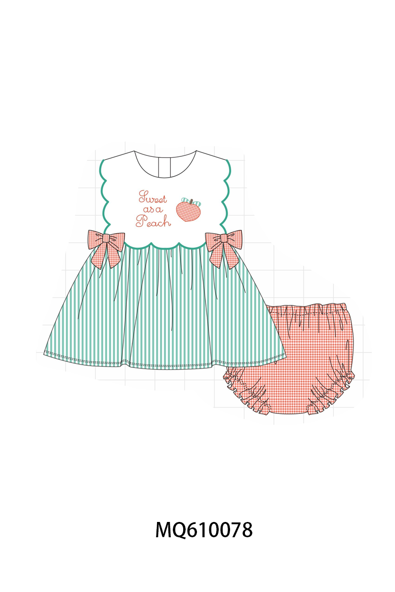 PO109 Green stripe sweet as a peach embroidery collection -closing 11/2- ETA May
