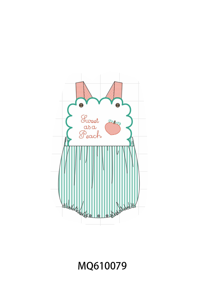 PO109 Green stripe sweet as a peach embroidery collection -closing 11/2- ETA May