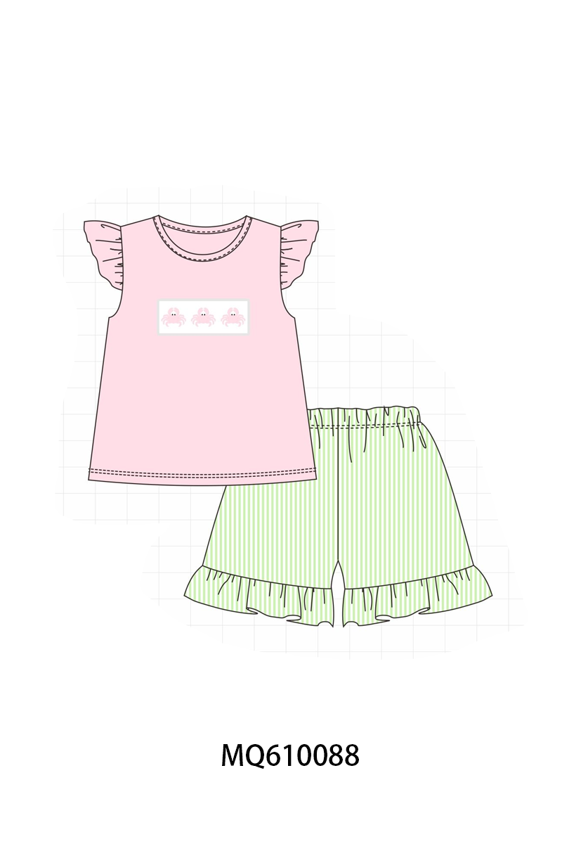 PO109 Blue&pink crab embroidery stripe collection -closing 11/2- ETA May