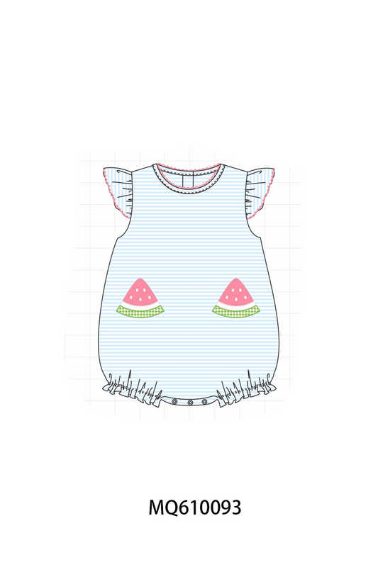 PO109 Blue stripe watermelon applique stripe collection -closing 11/2- ETA May