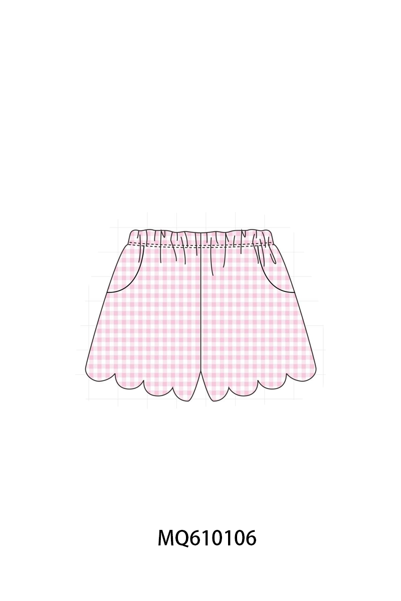 PO109 Muticolored gingham scalloped shorts collection -closing 11/2- ETA May