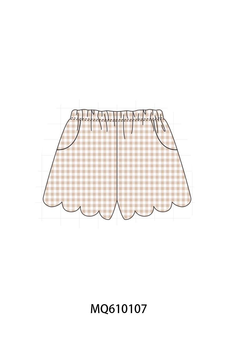 PO109 Muticolored gingham scalloped shorts collection -closing 11/2- ETA May