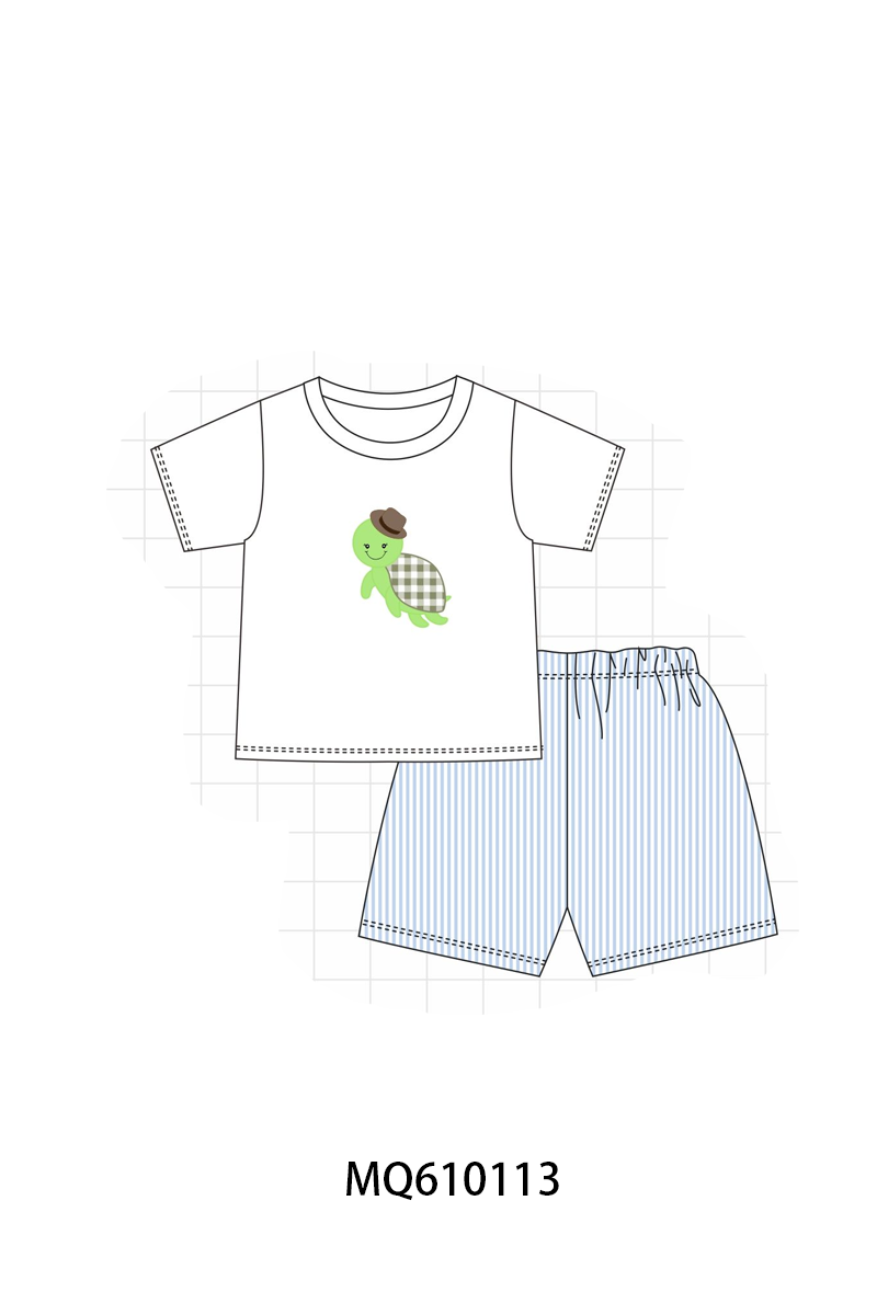 PO109 Blue stripe turtle applique collection -closing 11/2- ETA May