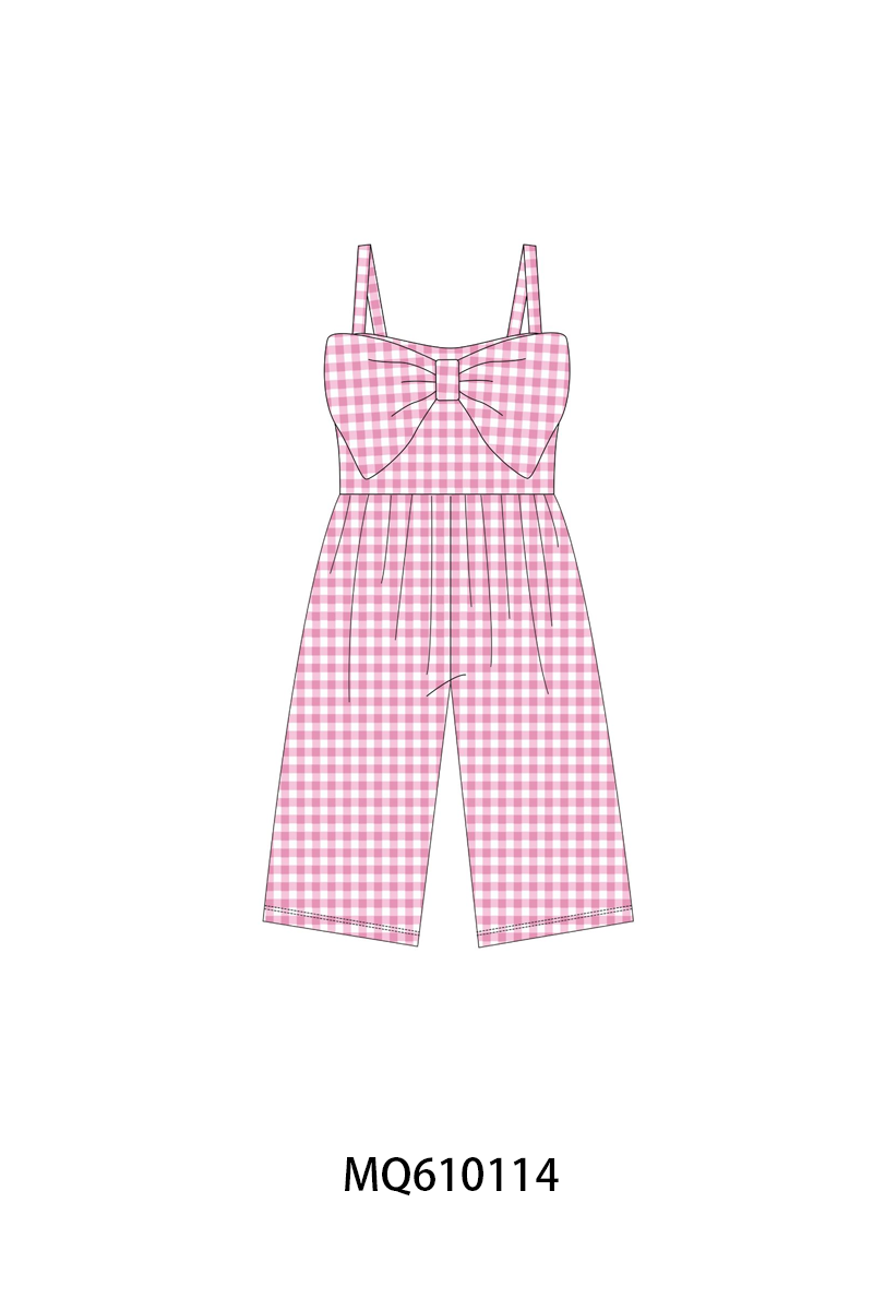 PO109 Muticolored gingham bow jumpsuit collection -closing 11/2- ETA May