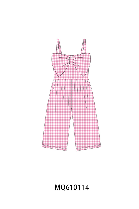PO109 Muticolored gingham bow jumpsuit collection -closing 11/2- ETA May