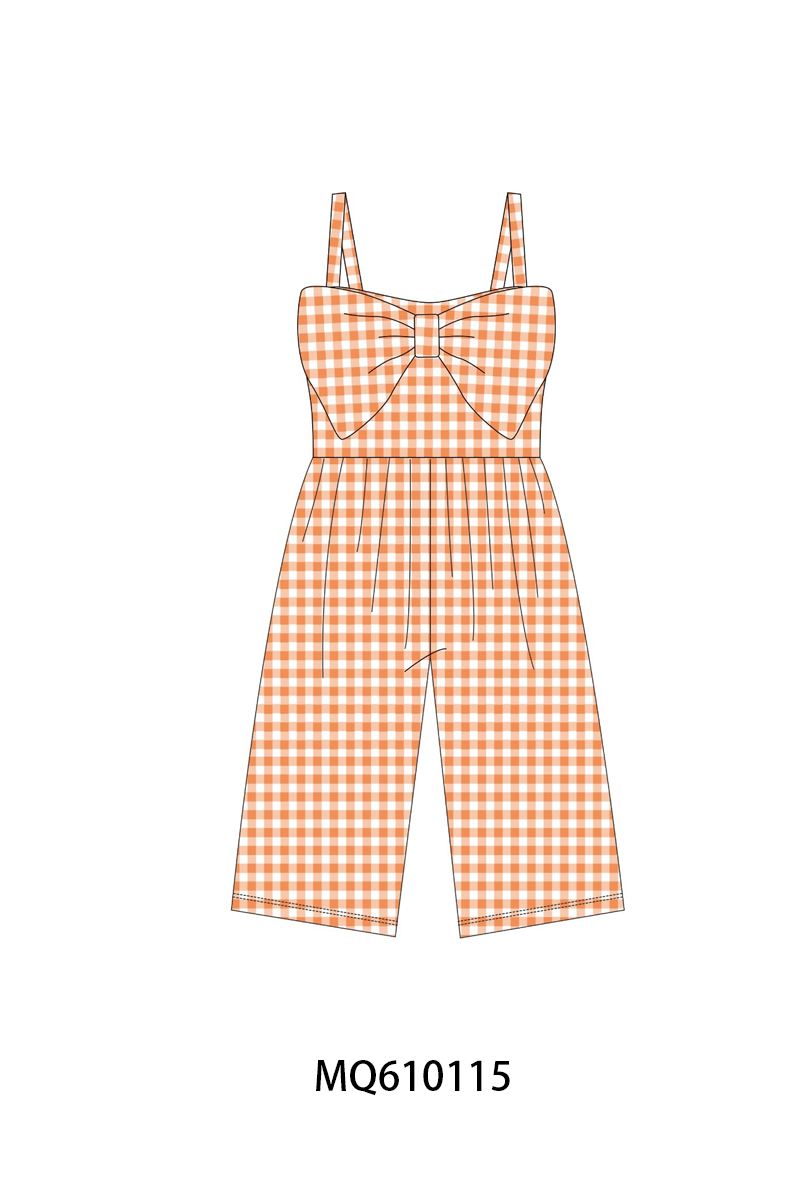 PO109 Muticolored gingham bow jumpsuit collection -closing 11/2- ETA May