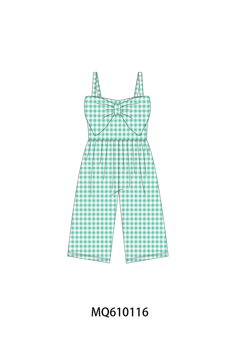 PO109 Muticolored gingham bow jumpsuit collection -closing 11/2- ETA May