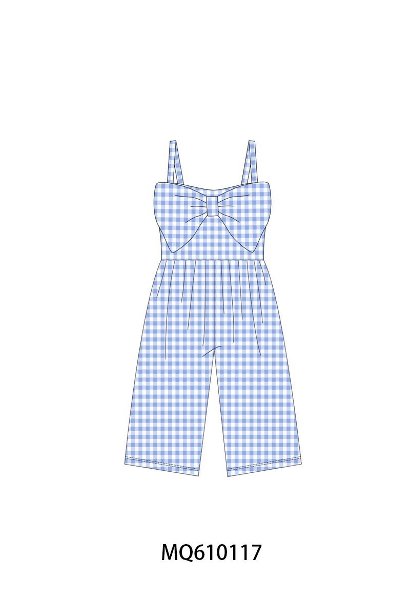 PO109 Muticolored gingham bow jumpsuit collection -closing 11/2- ETA May