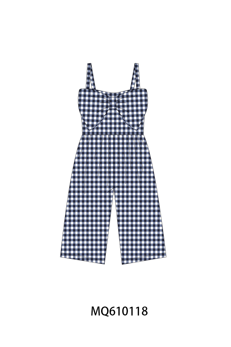 PO109 Muticolored gingham bow jumpsuit collection -closing 11/2- ETA May