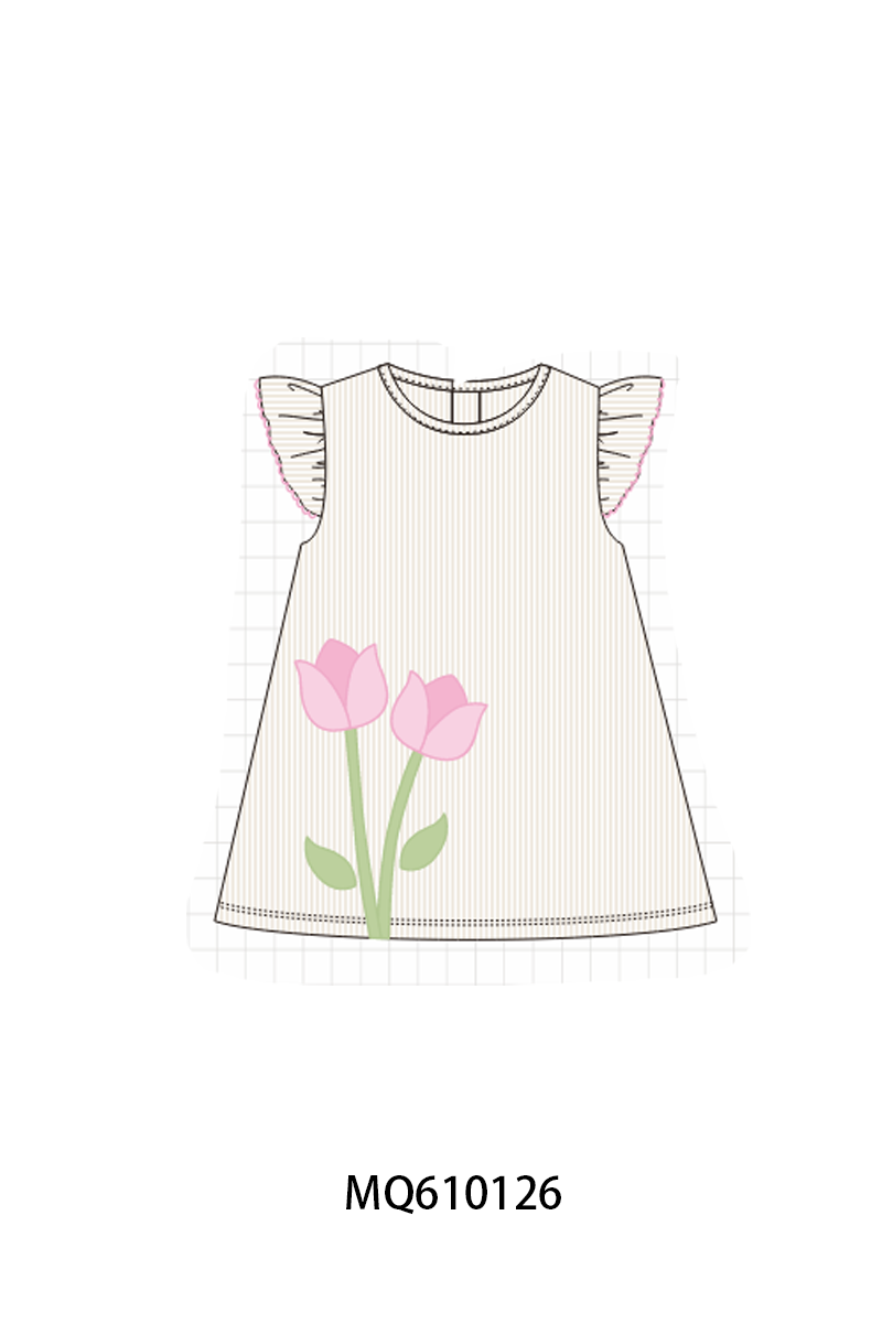 PO109 Latte stripe floral applique colleciton -closing 11/2- ETA May