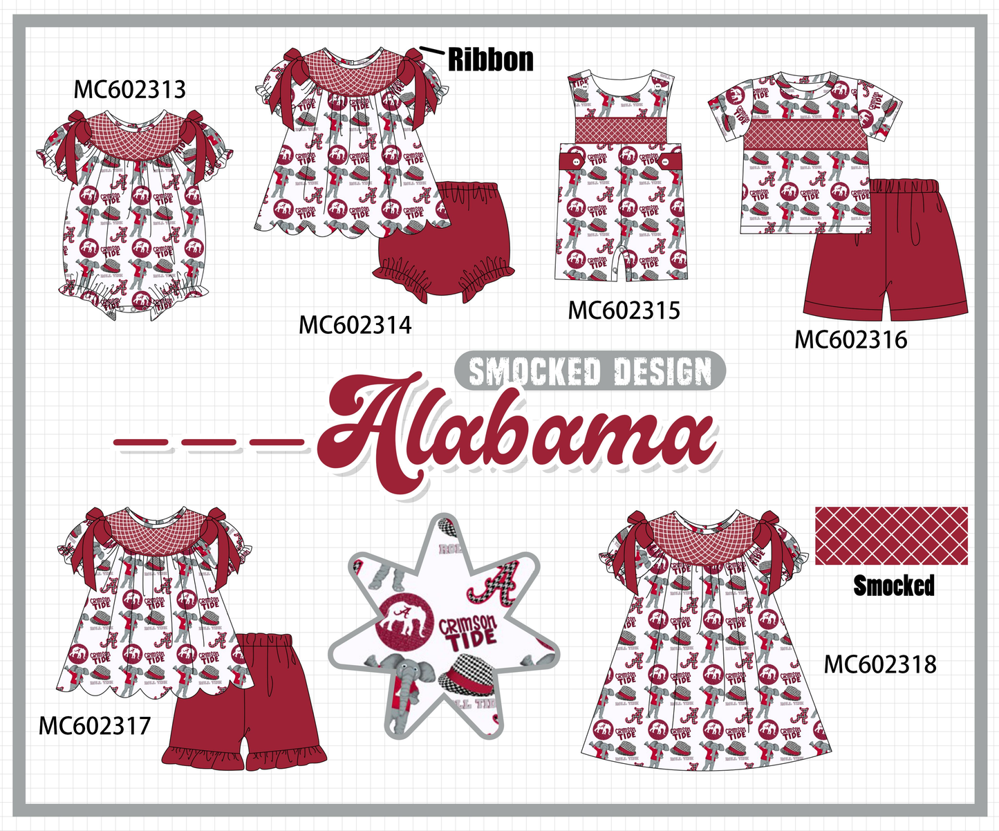 PO82 Maroon Alabama smocked collection - closing 3/2 - ETA July