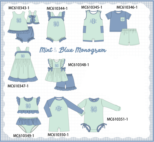 PO108 Min&blue monogram embroidery collection - closing 10/26 - ETA march