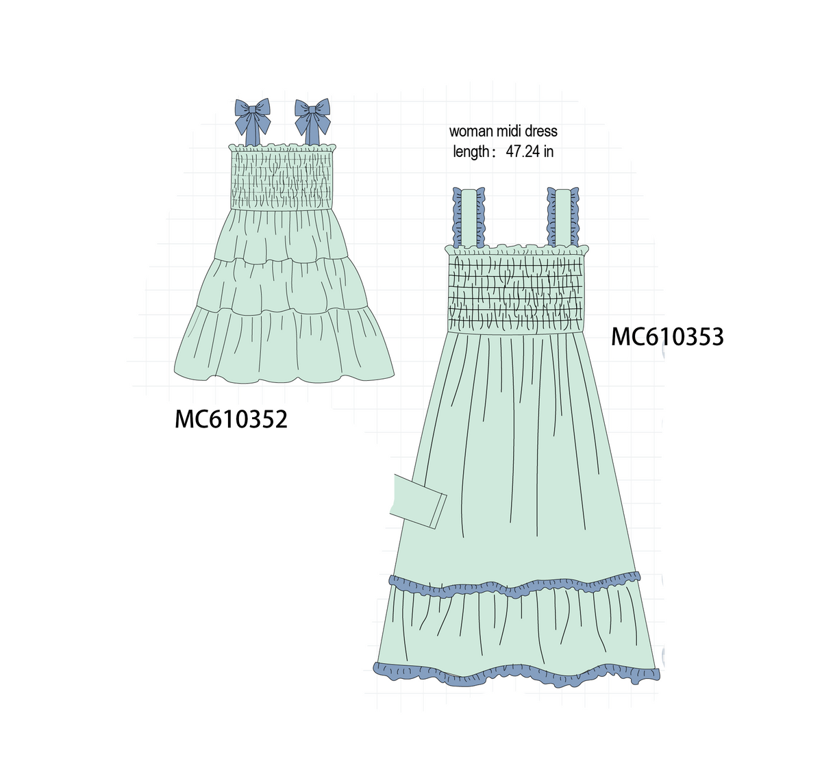 PO108 Min&blue smocked mom&me dress collection - closing 10/26 - ETA march