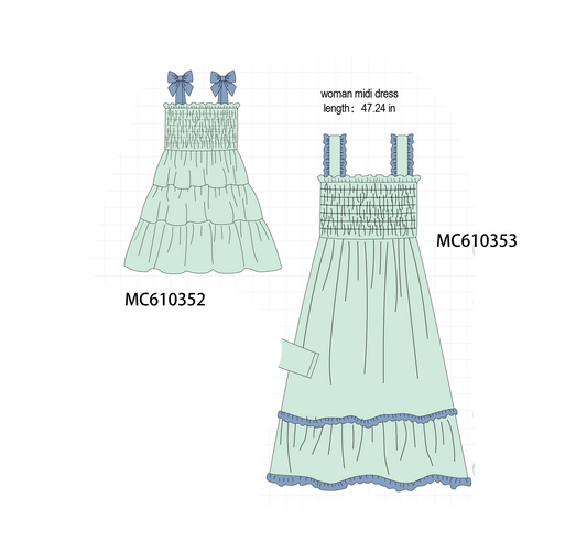 PO108 Min&blue smocked mom&me dress collection - closing 10/26 - ETA march