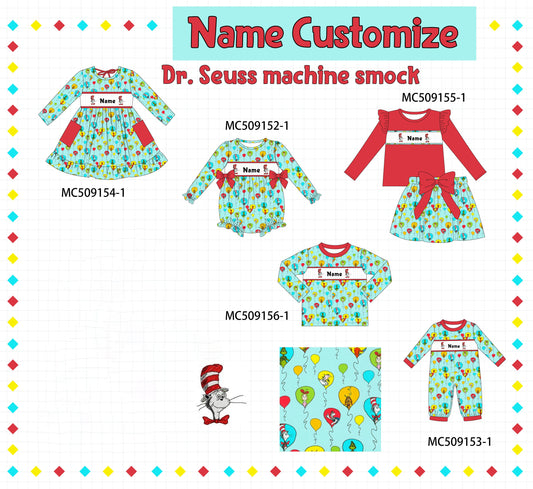 PO65 Mint Dr. Seuss monogram smocked collection  - closing 9/15- ETA late January
