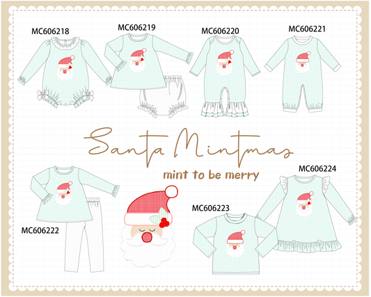 PO95 Mint christmas santa claus applique gingham collection - closing 6/22 - ETA late November