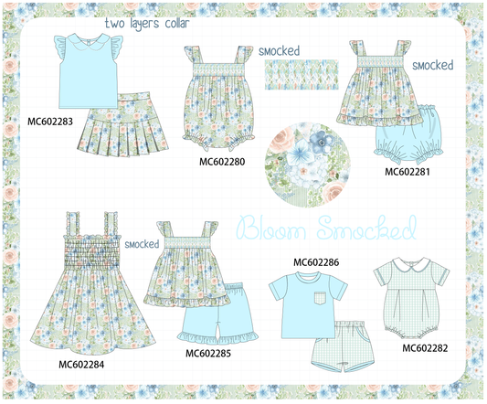 PO81 Mint floral print smocked collection - closing 2/16 - ETA July