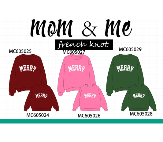 PO92 Multicolored MERRY french knot mom&me collection 2 - closing 5/25 - ETA late October