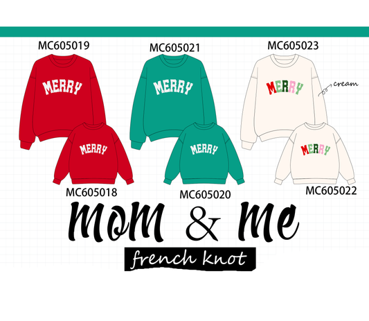 PO92 Multicolored MERRY french knot mom&me collection 1 - closing 5/25 - ETA late October