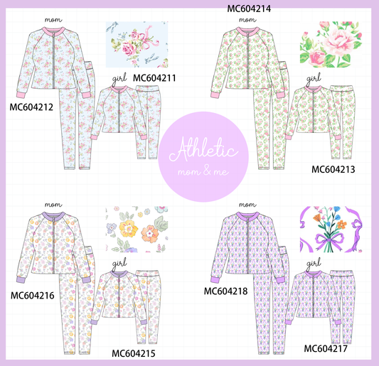 PO86 Multicolored floral print mom&me active pants set collection  - closing 4/13 - ETA early September