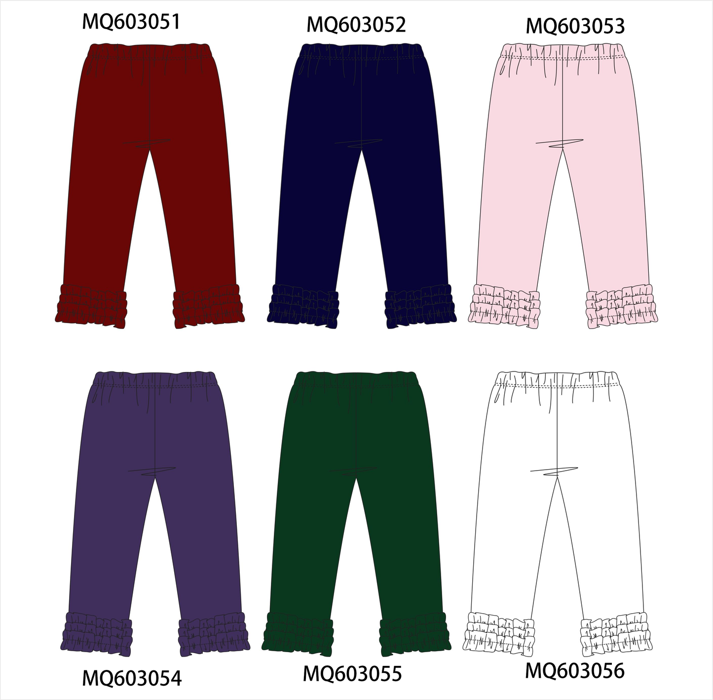 PO84 Multicolored girl ruffle pants collection 1 - ETA late august - closing 3/23