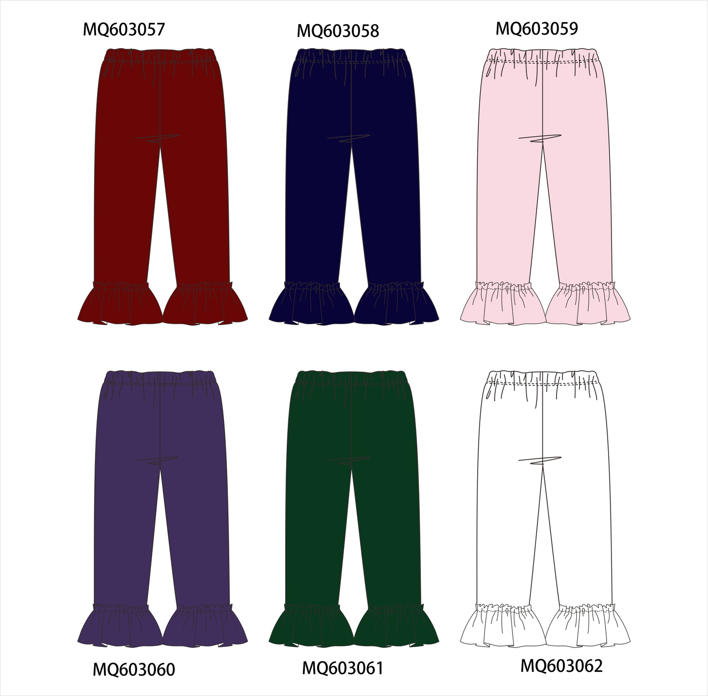 PO84 Multicolored girl ruffle pants collection 2 - ETA late august - closing 3/23