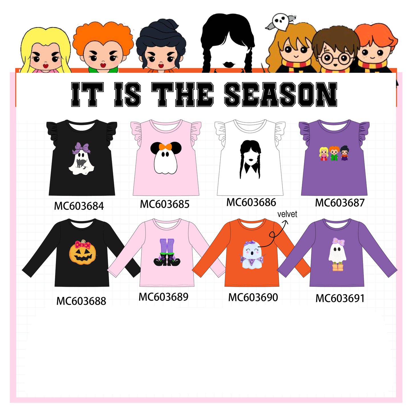 PO85 Multicolored halloween embroidery top collection 1 - ETA late august - closing 3/30