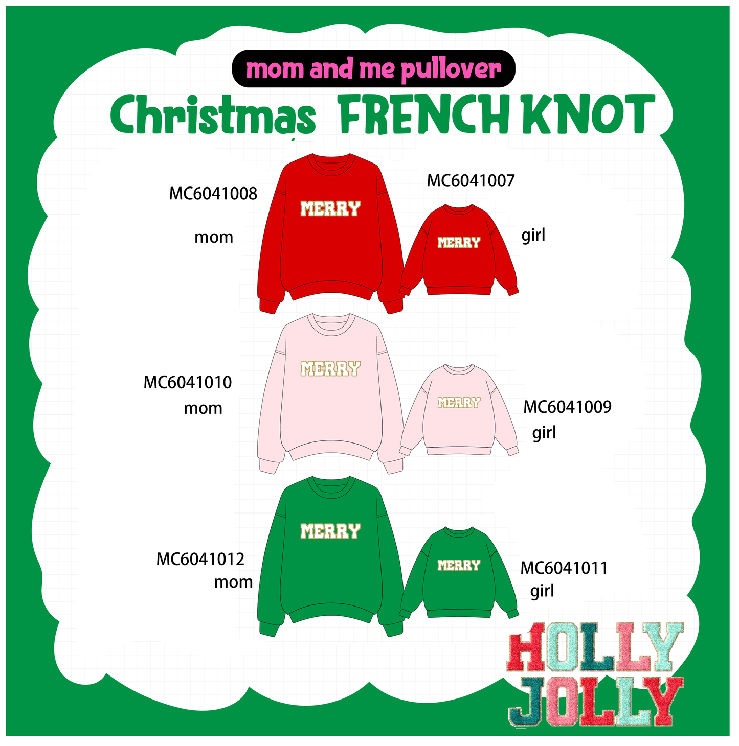 PO90 Multicolored merry french knot mom&me collection - closing 5/11 - ETA early October