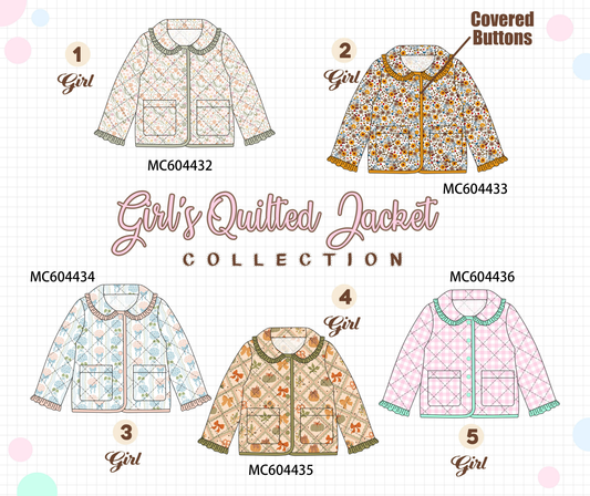 PO88 Multicolored quilted floral button girls jacket collection - closing 4/27 - eta late September