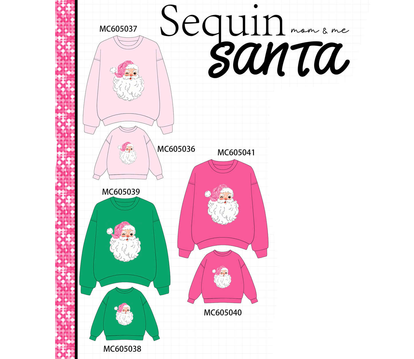 PO92 Multicolored santa claus sequin mom&me collection 1 - closing 5/25 - ETA late October