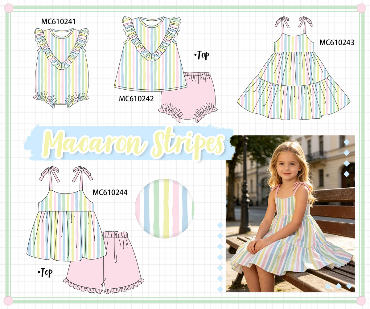 PO108 Multicolored stripe ruffle collection - closing 10/26 - ETA march