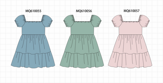 PO109 Multicolored tiered puff dress -closing 11/2- ETA May