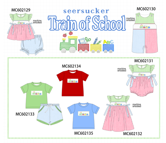 PO81 Multicolored train of scholl smocked seersucker collection - closing 2/16 - ETA July