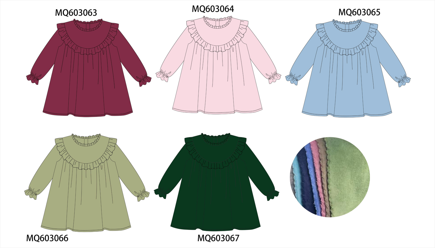 PO84 Multicolored velvet ruffle dress collection 1 - ETA late august - closing 3/23