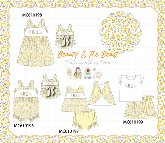 PO108 Mustard floral embroidery ruffle collection - closing 10/26 - ETA march