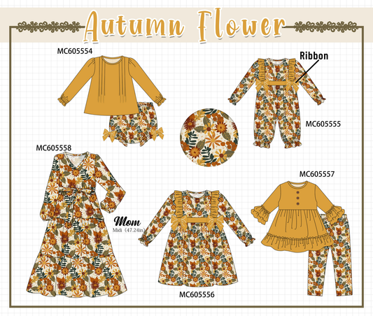 PO93 Mustard floral print ruffle collection  - closing 6/8 - ETA November