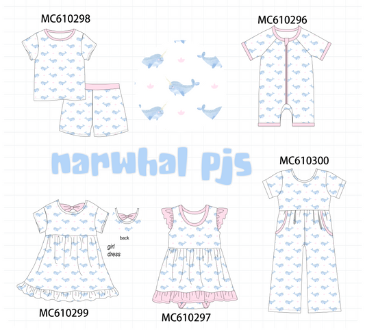 PO108 Narwhale print bamboo collection - closing 10/26 - ETA march