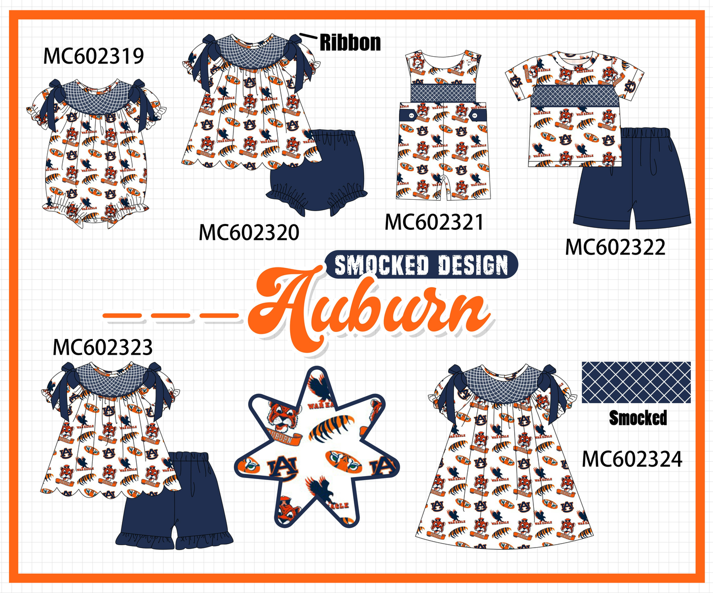 PO82 Navy Auburn smocked collection - closing 3/2 - ETA July